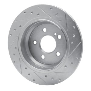 Mercedes-Benz S400 Brake Rotor (1) - Rear Left - R1 Concepts - Drilled & Slotted - Silver - `07-`13